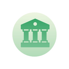 Bank Vector Gradient Round Icon. Hotel and Services Symbol EPS 10 
