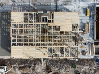 construction site seen from above photographed with drone