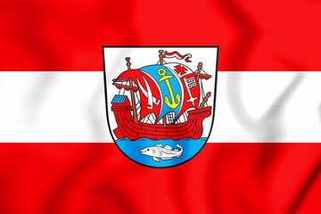 3D Flag of Bremerhaven (Bremen), Germany. 3D Illustration. - 427464878