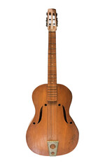 Obraz premium Old acoustic guitar isolated