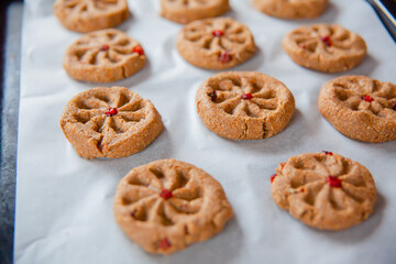 lots of freshly baked oatmeal cookies