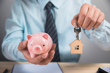 holds house keys and piggy bank