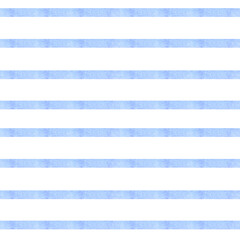 Seamless pattern with watercolor horizontal light blue stripes on white background.Summer texture for fabrics,textile,interior,package,marine design.Breton t-shirt imitation,sailor shirt texture - obrazy, fototapety, plakaty