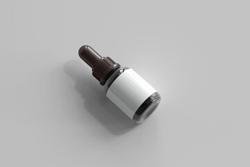 Dropper Bottle with Blank Label 3D Rendering