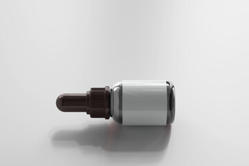 Dropper Bottle with Blank Label 3D Rendering