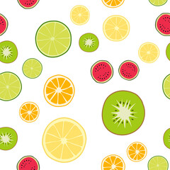 vector seamless cartoon pattern fruits 