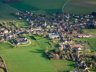 vue aérienne de Goussanville en Eure-et-Loir en France