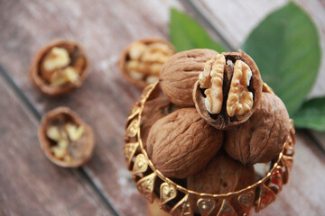 walnut in a hard brown shell