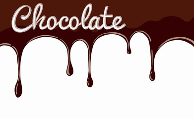 Chocolate splashes background. Brown hot coffee or chocolate with drops and bolts isolated on white background,