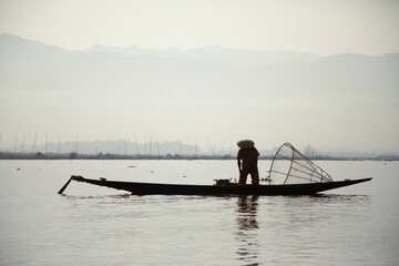True fishing at Inle lake in Myanmar 