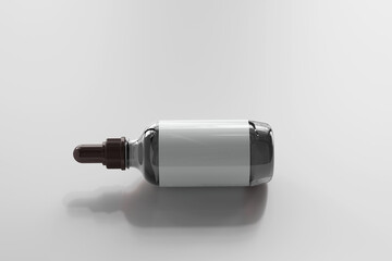 Dropper Bottle with Blank Label 3D Rendering