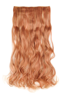  single piece clip in wavy brown mixed with red highlights synthetic hair extensions