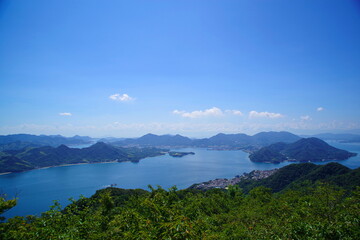 竜王山展望台から見た多島美の瀬戸内風景