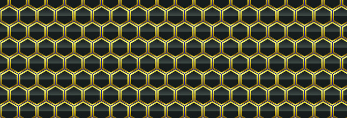 black and gold hexagon background 