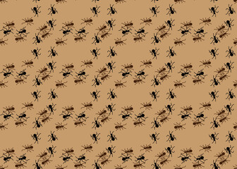 Ants. Vector geometric seamless pattern. For design.