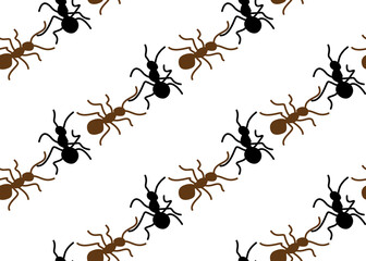 Ants. Vector geometric seamless pattern. For design.