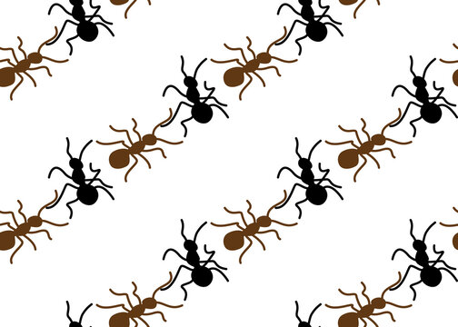 Ants. Vector geometric seamless pattern. For design.