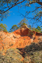 Red hills of the Provencal Colorado in Rustrel in Vaucluse departement