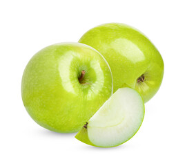 Fresh green apple isolated on white background