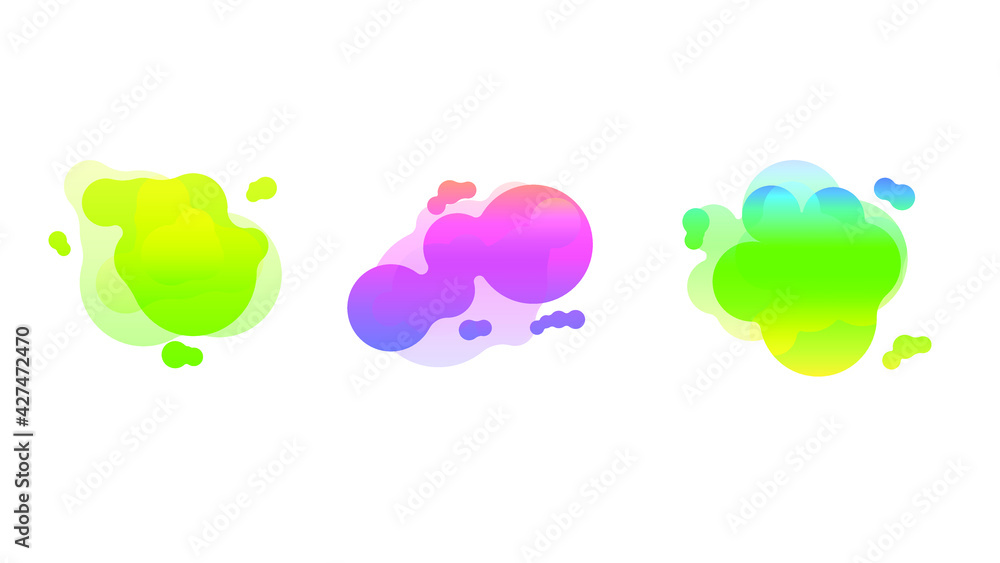 Poster abstract set liquid color collection geometric shapes fluid gradient dynamic elements banner logo ve