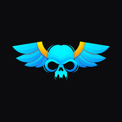 colorful skull logo design vektor