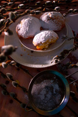 Easter cupcake with willow branches