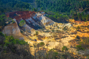 Colorado de Rustrel, also known as the Colorado Provencal, an old ocher quarry in Rustrel France