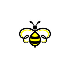Cartoon Line Art Honey Bee Bumblebee Logo Clip Art Design