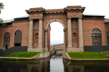 Fototapeta premium View of the popular recreation area New Holland in Saint-Petersburg Russia