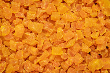 background and texture of dried mango fruit diced
