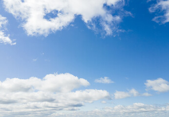 Obraz premium view of white clouds in blue sky