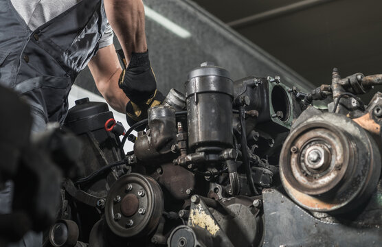 Diesel Specialist Automotive Mechanic Repairs The Engine