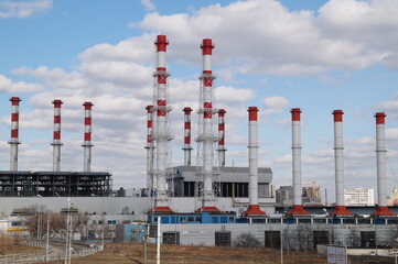 power plant with smoke