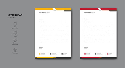 Abstract corporate professional letterhead template.