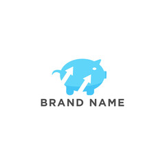 Piggy finance logo design vector
