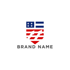 Fototapeta premium Shield american finance logo design vector