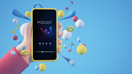 podcast on smartphone