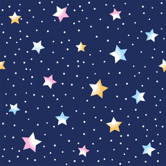 Fototapeta na wymiar Seamless pattern of stars on blue background.
