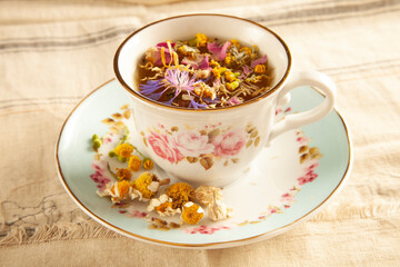 herbal tea made from various flowers
