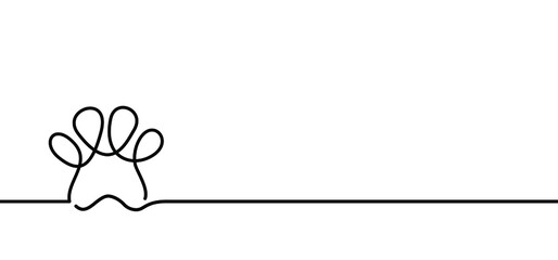 I love my cat or dog footprints Animals day Footsteps signs Funny vector kitty lovers icon Cat symbol Kitten footprints Pet paw steps Puppy print  Line draw paws Meow, woof, canine silhouette doodle © MarkRademaker