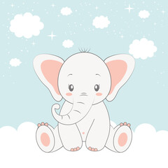 Obraz premium elephant over sky