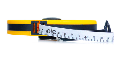 measuring tape 30 meters on white background isolation