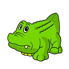 Funny animals. Vector image of cartoon characters, crocodile