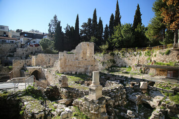 The ruins of the Byzantine Church, adjacent to the site of the Pool of Bethesda