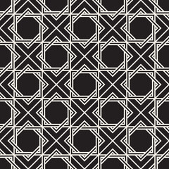 Vector seamless geometric pattern. Simple abstract lines lattice. Repeating elements stylish background