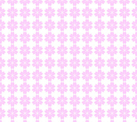 seamless pattern with pink cherry blossom flowers on white background