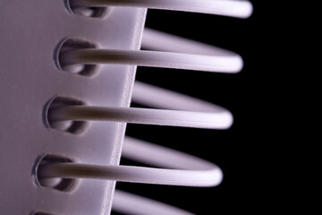 Notebook spiral spines macro view