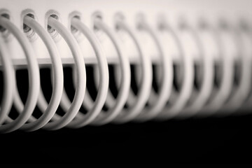 Notebook spiral spines macro view