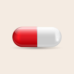 A tablet on a white background. Capsule-tablet. Medical pills.Vector illustration.