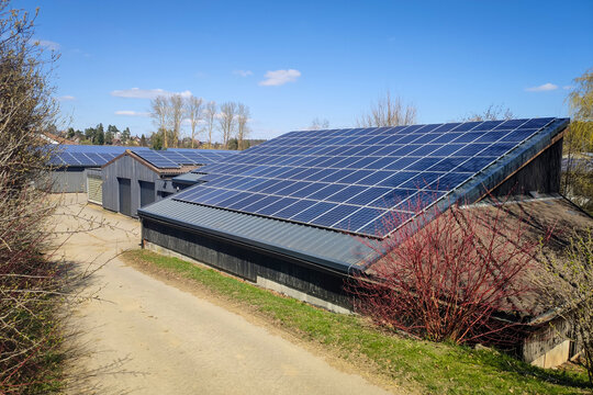 farm with solar plant on the roof